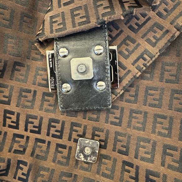 Vintage Fendi Monogram Brown and Black Messenger Bag - Picture 3 of 16